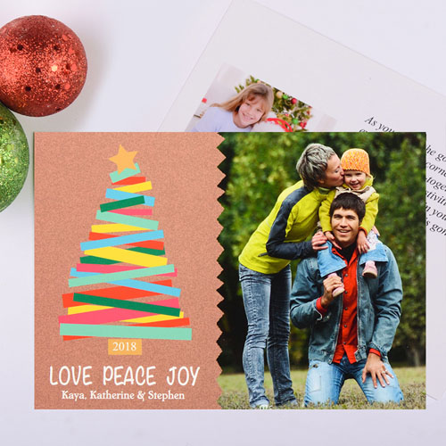 Merry Trees Personalised Christmas Photo Card