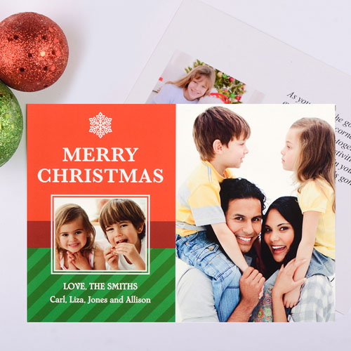 Snowflake Perfection Personalised Christmas Photo Card