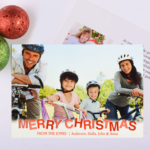 Contemporary Christmas Personalised Photo Card
