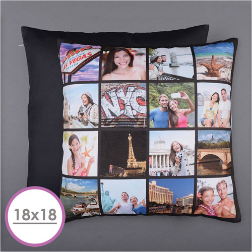 Instagram Black Personalised 16 Collage Photo Pillow 18