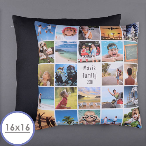 Instagram White Personalised 24 Collage Photo Pillow 16