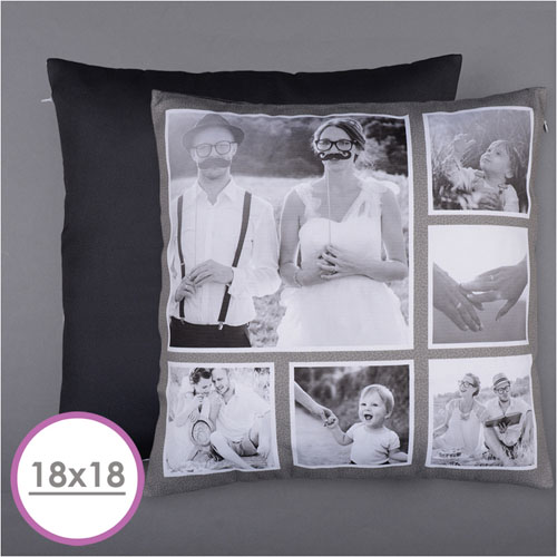 Rustic Instagram Personalised Six Collage Photo Pillow 18