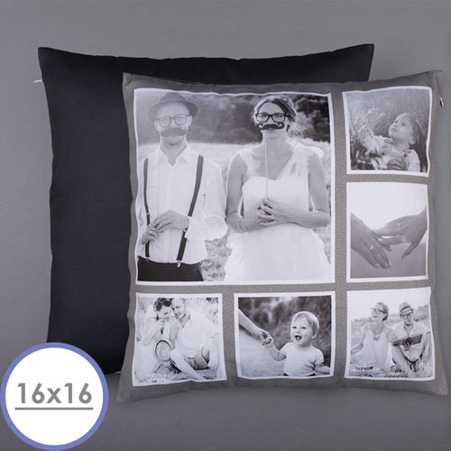 Rustic Instagram Personalised Six Collage Photo Pillow 16