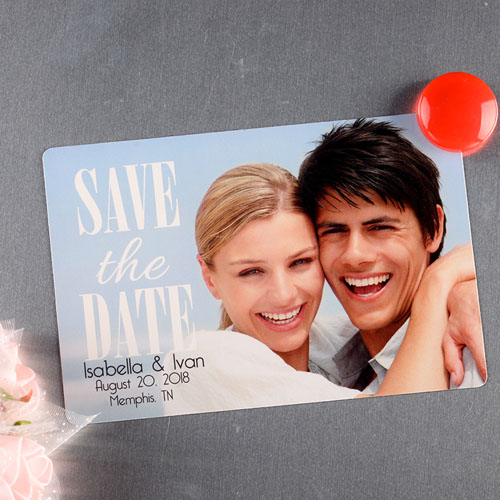 Vintage Personalised Save The Date Photo Magnet 4