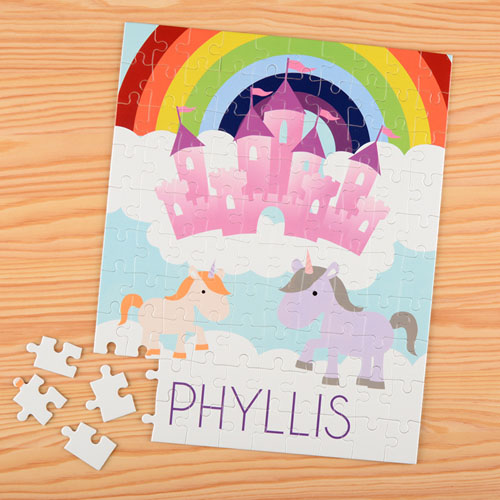 Unicorn Personalised Name Kids Puzzle, 8