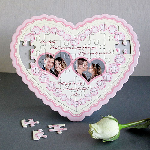 Charming Personalised Heart Shape Puzzle