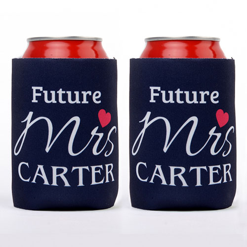 Love Future Mrs. Personalised Can Cooler, Navy