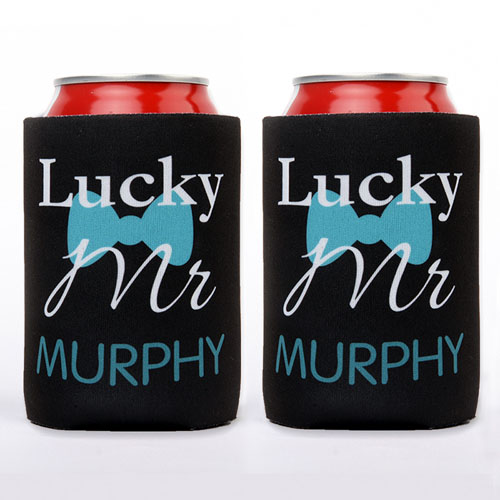 Lucky Mr. Personalised Can Cooler, Black