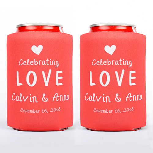 Celebrating Love Personalised Wedding Can Cooler