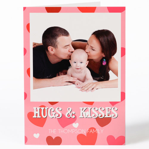 Hugs & Kisses Personalised Photo Valentine's Card, 5