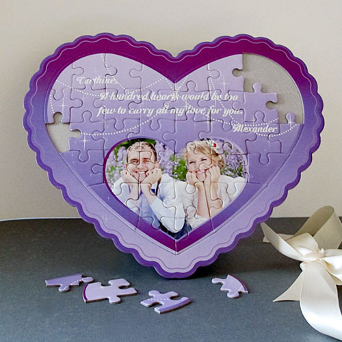 Love You Personalised Heart Shape Puzzle