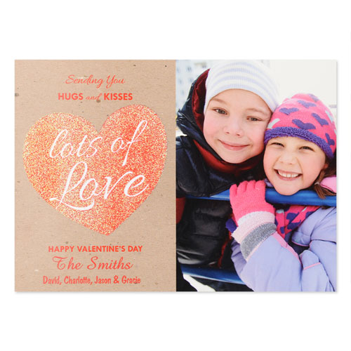 Glitter Love Personalised Photo Valentine's Card