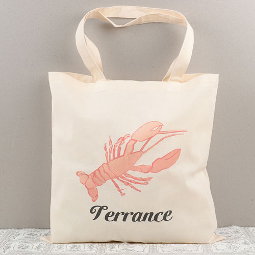 Lobster Personalised Cotton Tote Bag