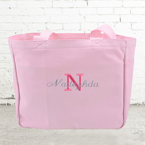 Name & Initial #1 Personalised Pink Tote Bag