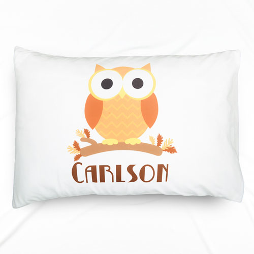 Yellow Owl Personalised Pillowcase
