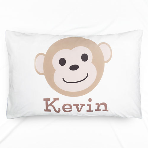Monkey Personalised Name Pillowcase