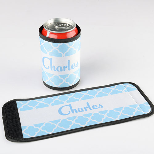 Aqua Clover Personalised Can And Bottle Wrap