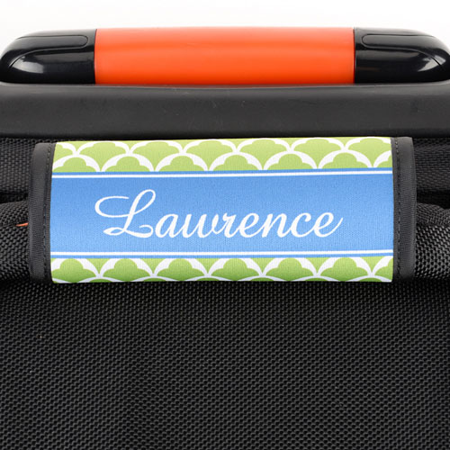 Lime Scallop Personalised Luggage Handle Wrap
