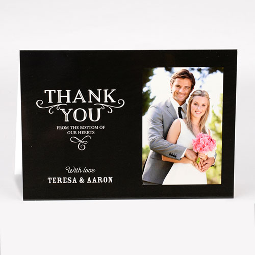 Personalised Thank You From The Bottom Of Our Hearts Photo Card For Wedding