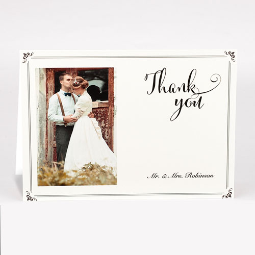 Personalised Vintage Thank You Photo Card For Wedding