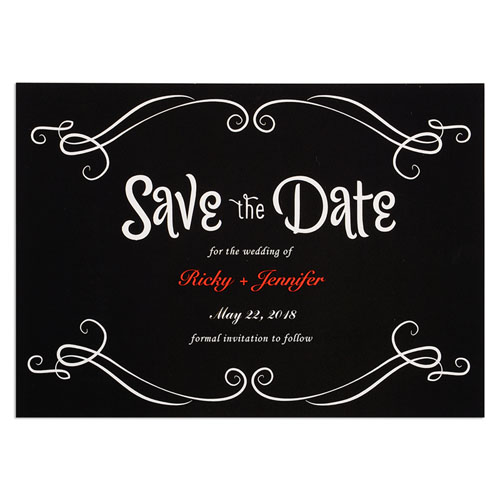 Chalkboard Personalised Save The Date Card