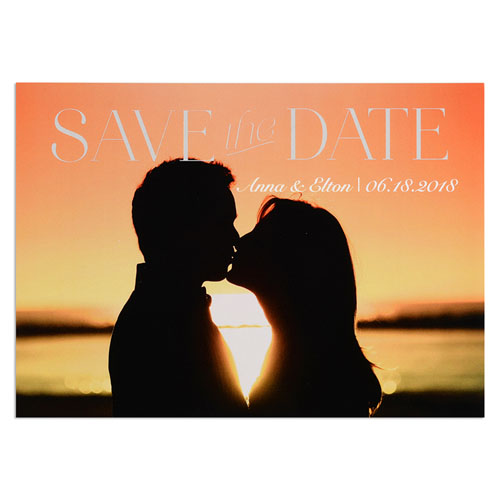 Block Letter Personalised Photo Save The Date Card