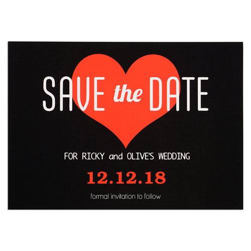 Heart Personalised Save The Date Card