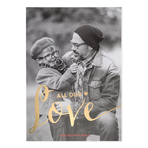 Foil Gold All Our Love Personalised Valentine's Day Card