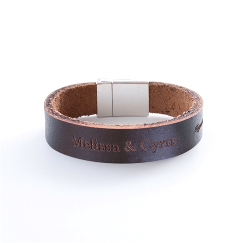 Customised Monogrammed Leather Bracelet