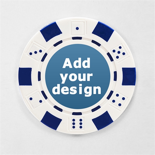 Personalised White Striped Dice Poker Chip