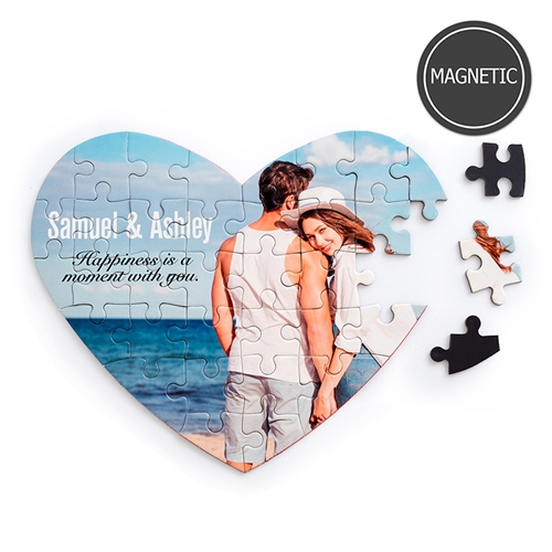 Personalised Images and Message Heart-Shaped Magnetic Puzzle