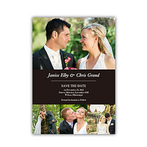 Create Your Own Save The Date Cards, Black 4 Photo Collage
