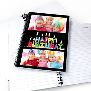 Create Your Own Black Three Collage Notebook