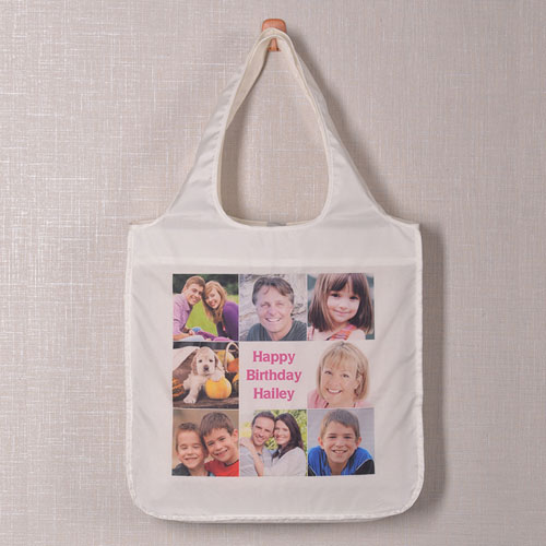 Personalised 8 Collage Folded Shopper Bag, Classic
