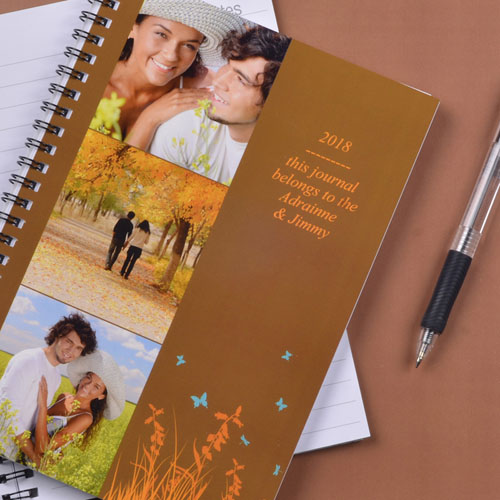 Create Your Own Three Collage Autumn Background Photo Notebook