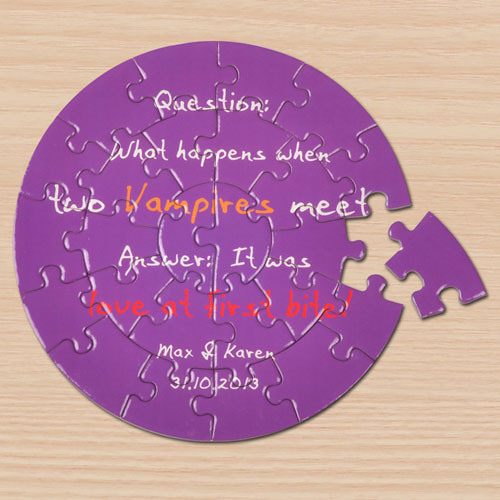Background Colour & Text Small Round Puzzles