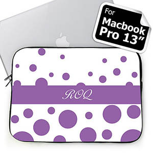 Personalised Initials Lavender Retro Circles Macbook Pro 13 Sleeve (2015)