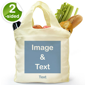 Personalised Both Sides Folded Shopper Bag, Square Image