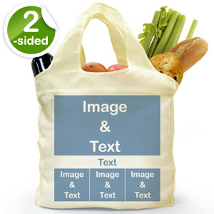 customise 2 Sides 4 Collage Folded Shopper Bag, Modern