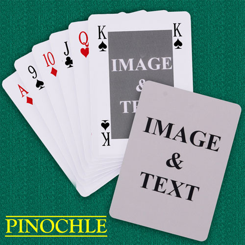 Personalised Classic Bridge Style Custom 2 Sides Pinochle Playing Cards Playing Cards