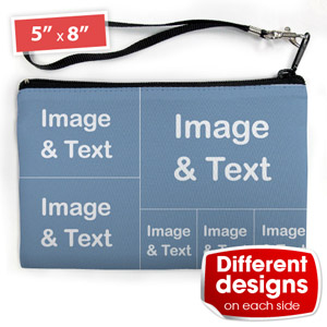 Personalised Facebook 6 Collage (2 Side Different Image) Wristlet Bag (Medium Inch)