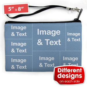 Personalised Facebook 7 Collage (2 Side Different Image) Wristlet Bag (Medium Inch)