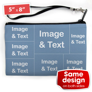 Personalised Facebook 7 Collage (2 Side Same Image) Wristlet Bag (Medium Inch)