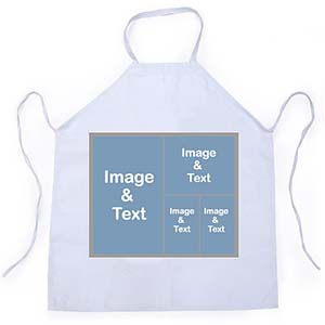Four Collage Silver Grey Personalised Adult Apron