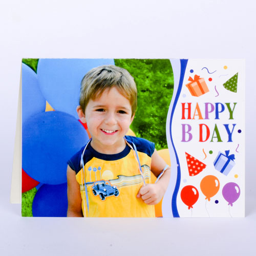 Custom Printed Happy B Day Boy Greeting Card