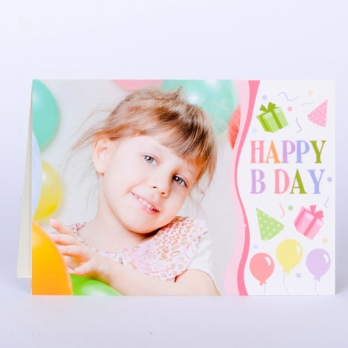 Custom Printed Happy B Day Girl Greeting Card