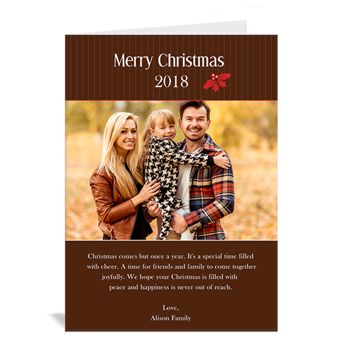 Custom Printed Holly Spring Christmas Greeting Card