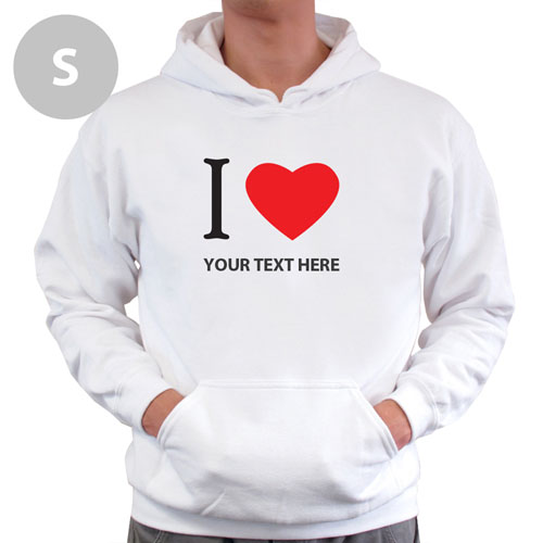 Personalised Personalised I Love (Heart) White Small Hoodie