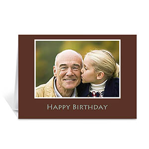 Custom Chocolate Brown Photo Birthday Cards, 5