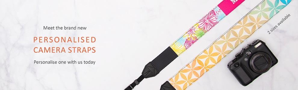 Bees and Sunflowers Personalized DSLR Camera Strap Custom Embroidered 